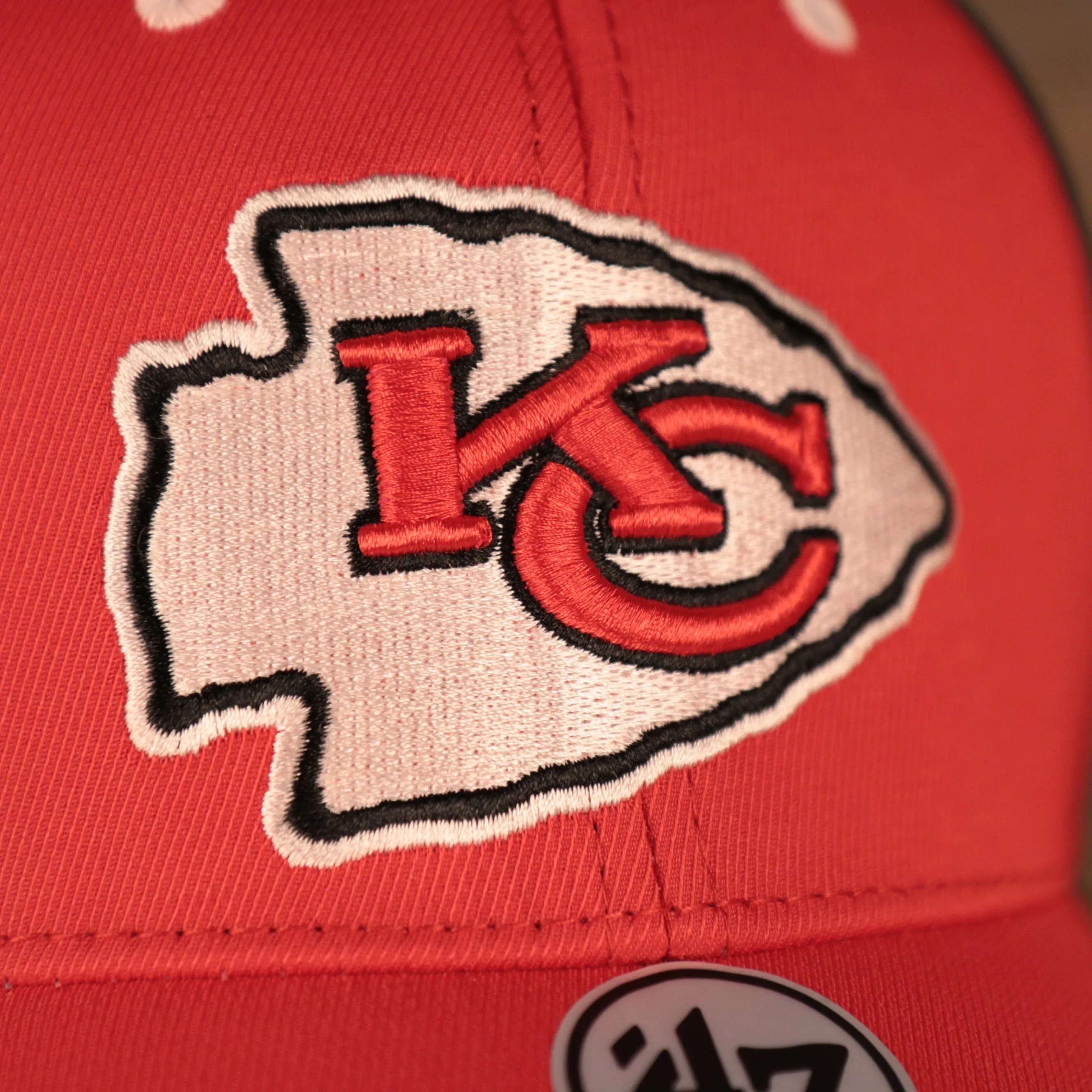 47 BRAND | KANSAS CITY  CHIEFS | STRETCH FIT | CHIEFS LETTERING FRONT | COTTON | FLEXFIT HAT | RED/BLACK/WHITE | OSFM