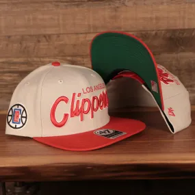 47 BRAND | LOS ANGELES CLIPPERS | CROSSTOWN SCRIPT TT | SNAPBACK HAT | GREEN BOTTOM | GRAY/RED | OSFM