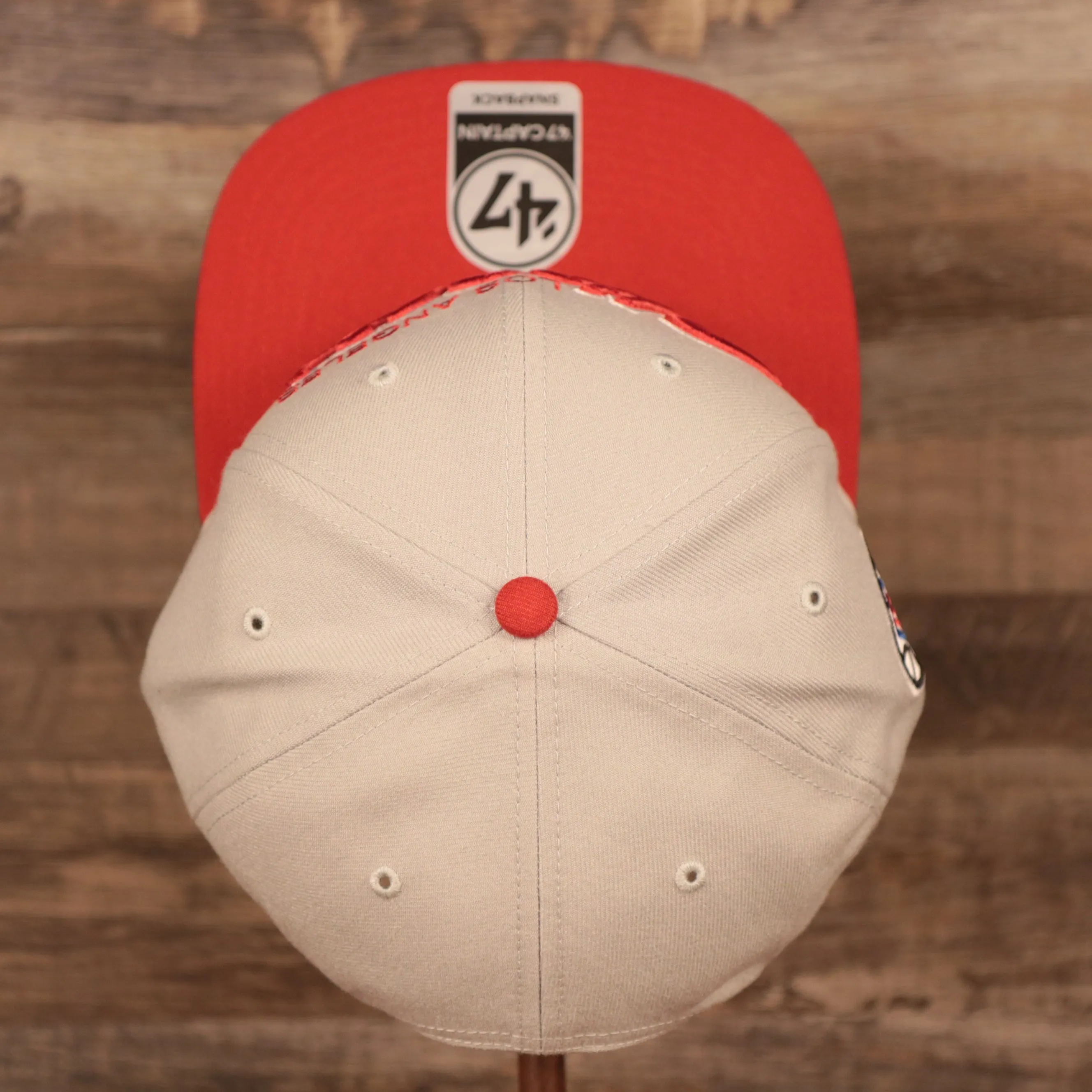 47 BRAND | LOS ANGELES CLIPPERS | CROSSTOWN SCRIPT TT | SNAPBACK HAT | GREEN BOTTOM | GRAY/RED | OSFM