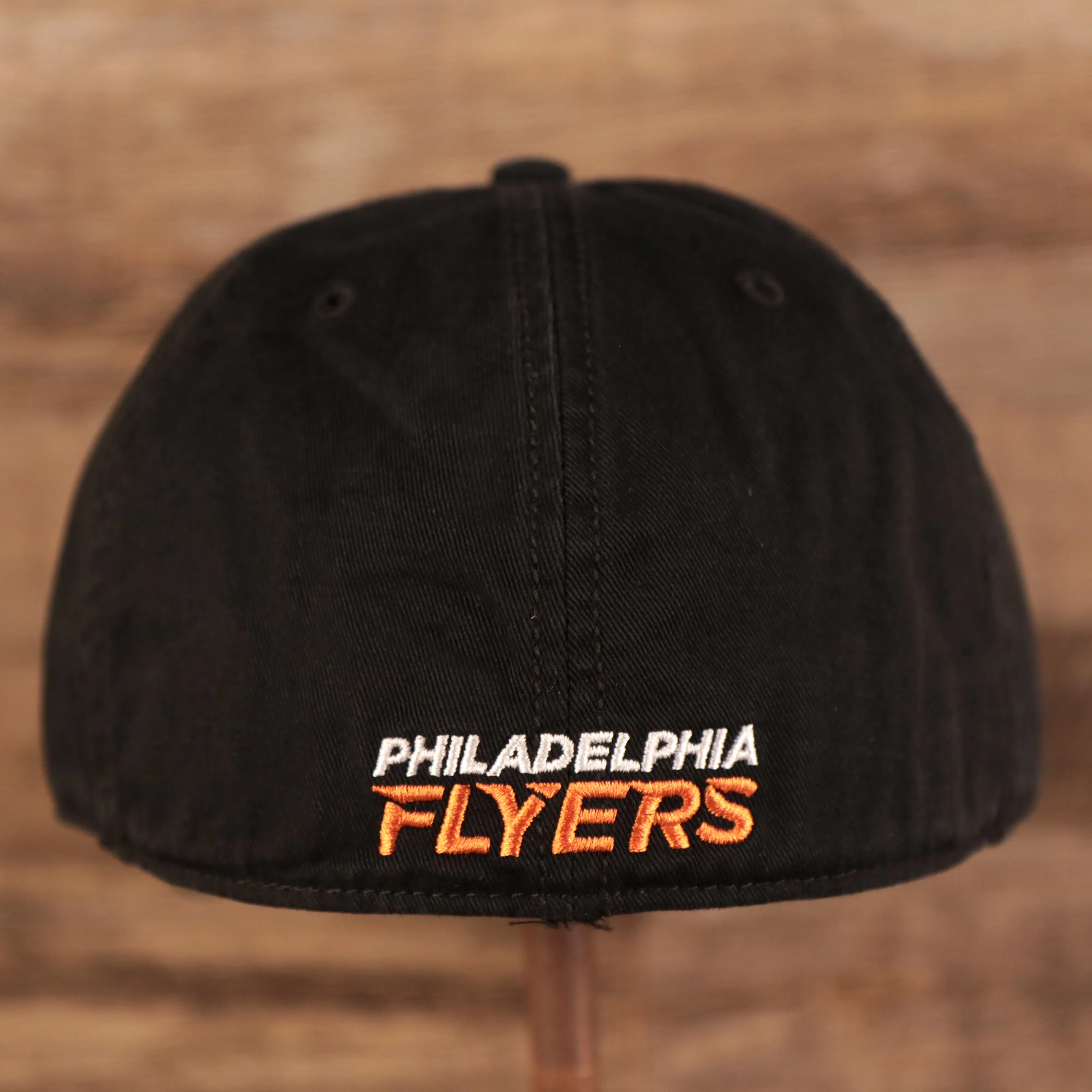 47 BRAND | PHILADELPHIA FLYERS | FLYERS LOGO FRONT | PHILADELPHIA FLYERS LETTERING BACK | FRANCHISE | FITTED HAT | BLACK |