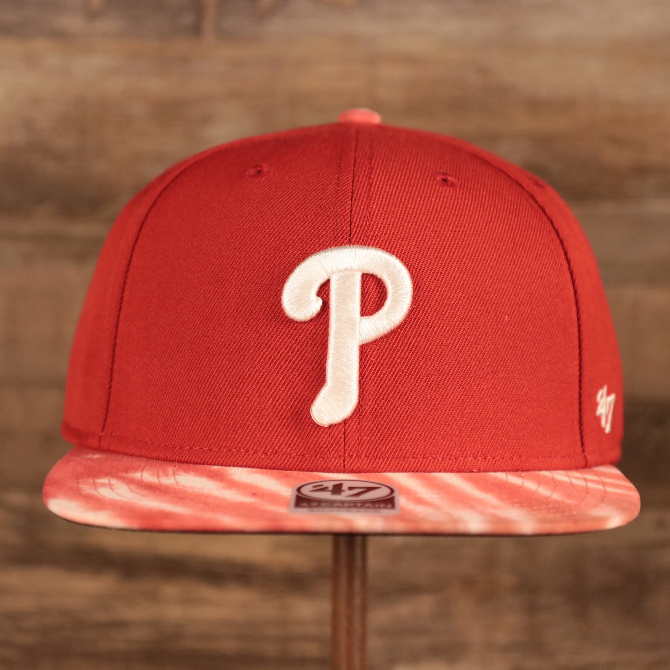 47 BRAND | PHILADELPHIA PHILLIES | TRUCKIN TEAM | CAPTAIN | TIE DYE BRIM | BLACK UNDERBRIM | SNAPBACK HAT | RED/TIE DYE | OSFM