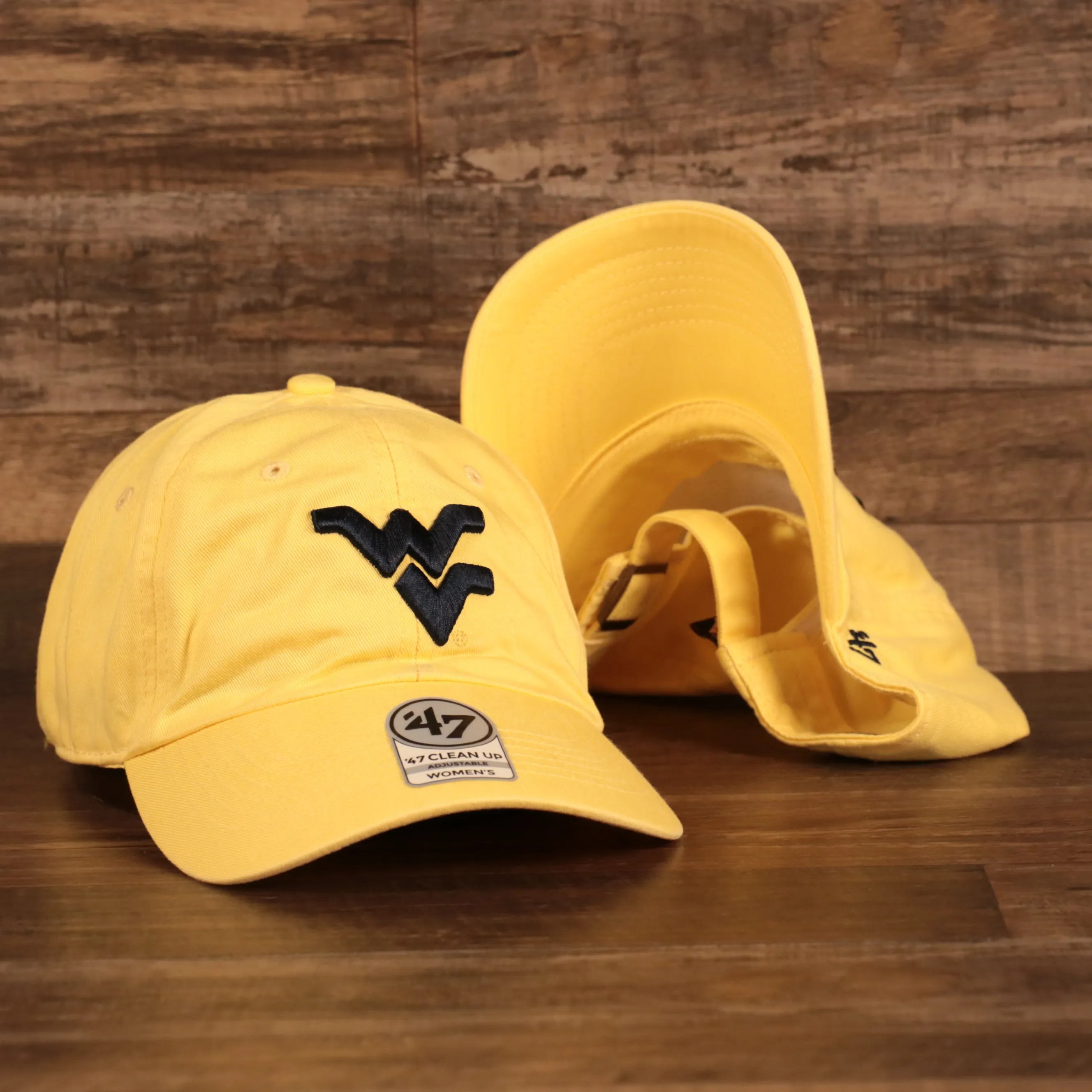 47 Brand Dad Hat West Virginia Mountaineers Clean Up 47 Strap Back Adjustable Women Maize Yellow