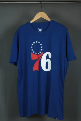 47 Brand Philadelphia 76ers Logo Front T-Shirt Royal Blue