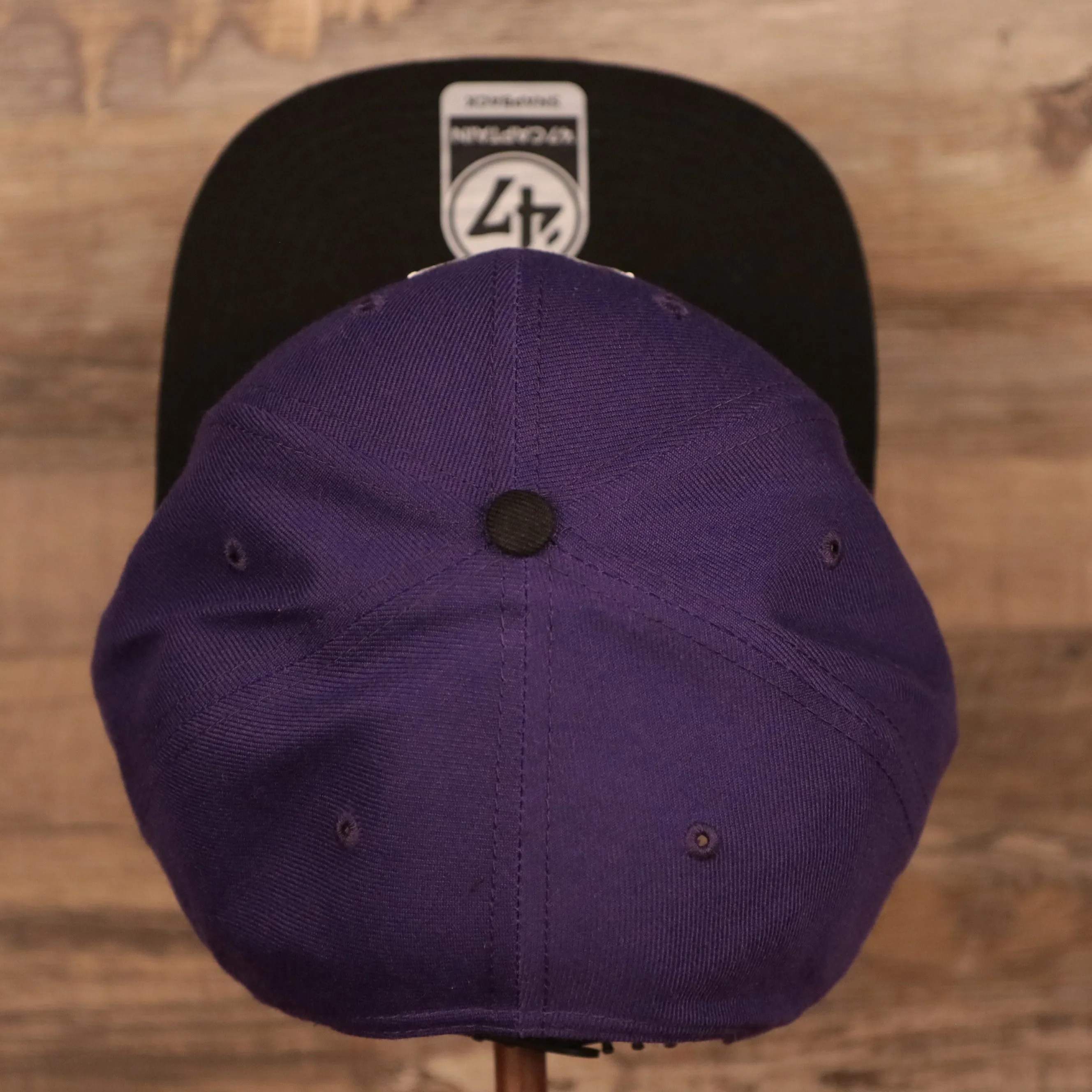 47 Brand Sacramento Kings Captain No Shot Two Tone Snapback Hat Purple Black OSFM