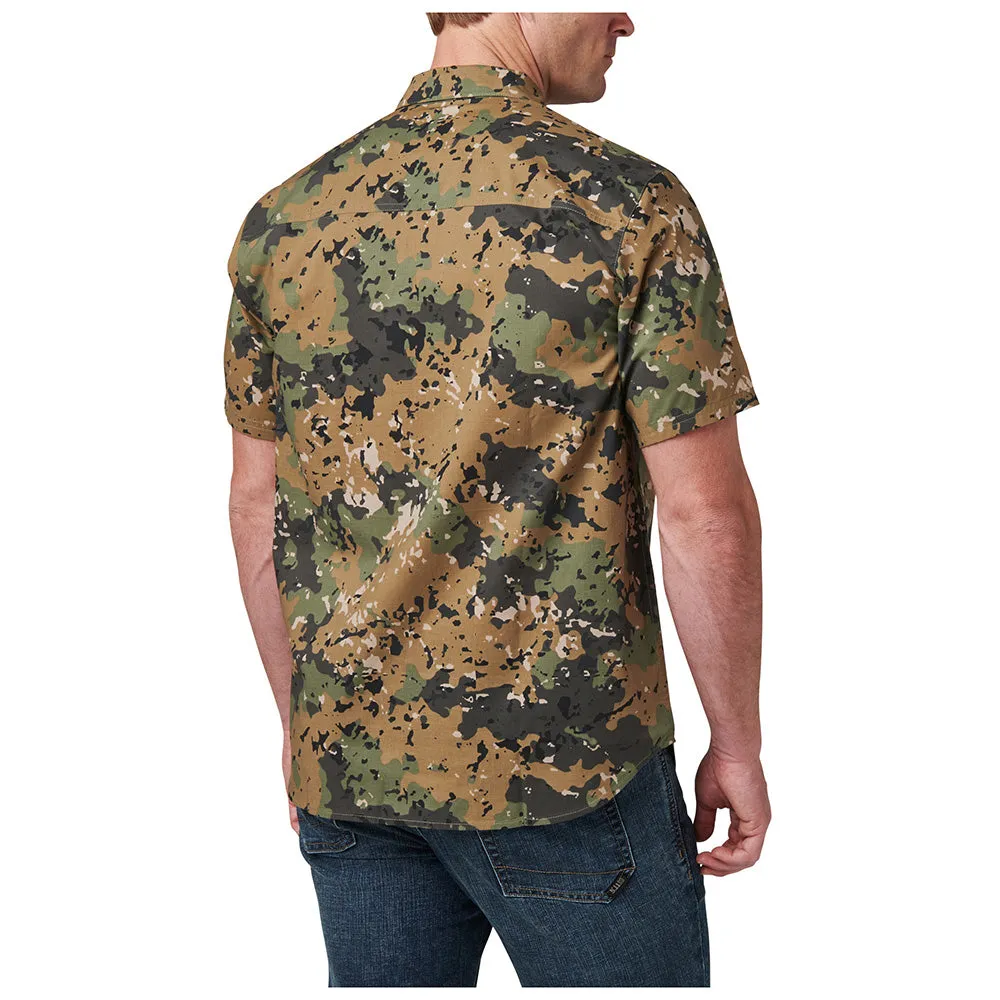 71231-1095 shirt Wyatt print short sleeve sage green canyon grey heather brand 5.11 Tactical