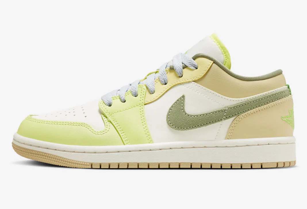 Air Jordan 1 Low Sail White Oil Green Light Lime Green Team Gold FD9906-131