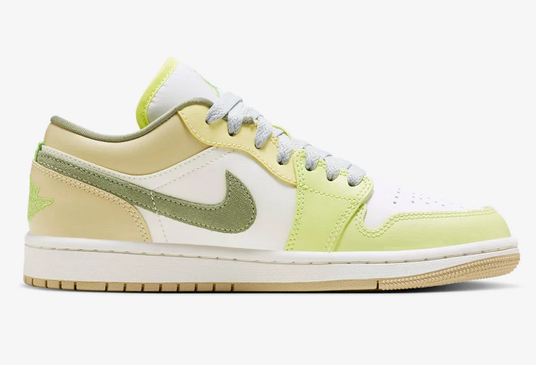 Air Jordan 1 Low Sail White Oil Green Light Lime Green Team Gold FD9906-131