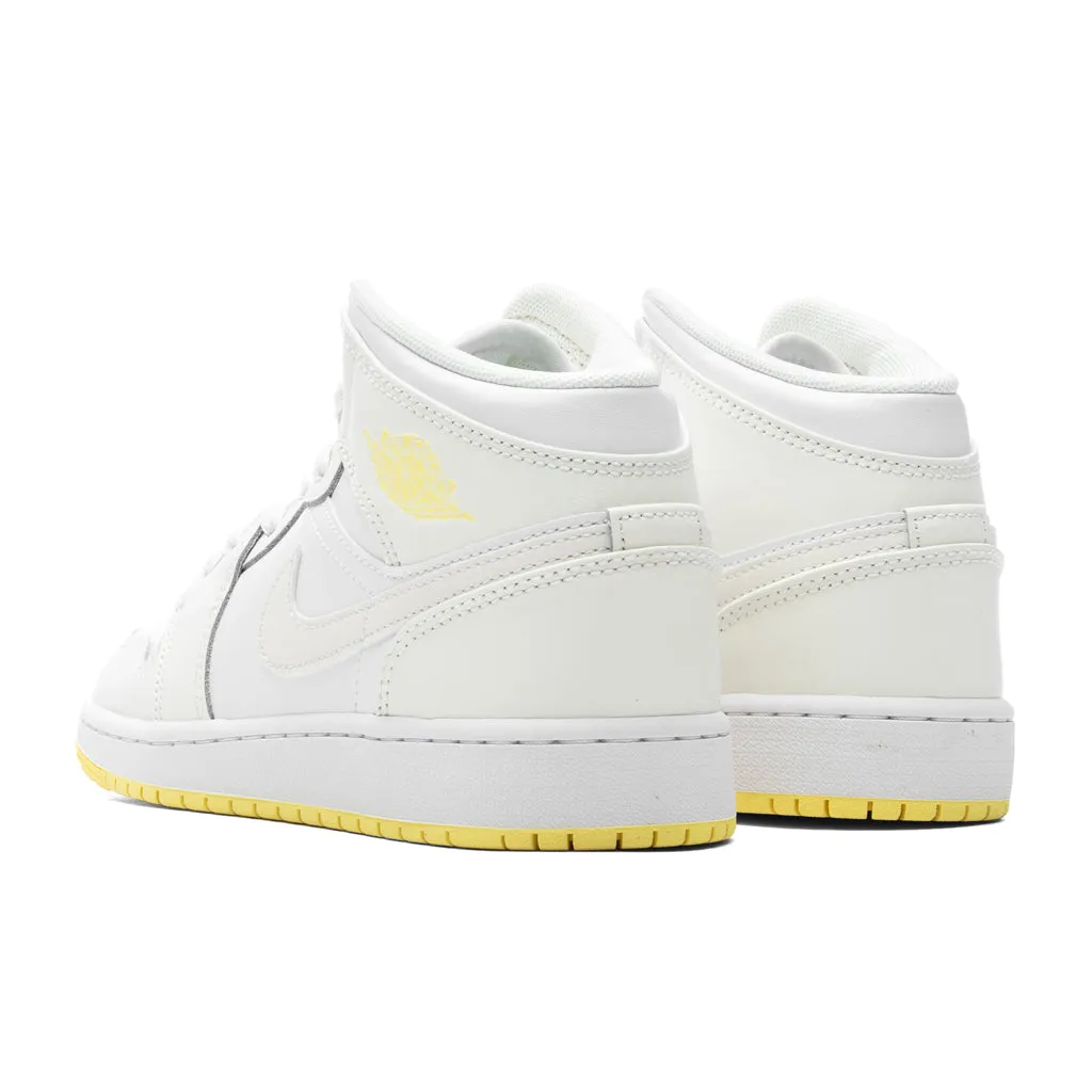 Air Jordan 1 Mid (GS) Sail Light Laser Orange White - Buy Online Now