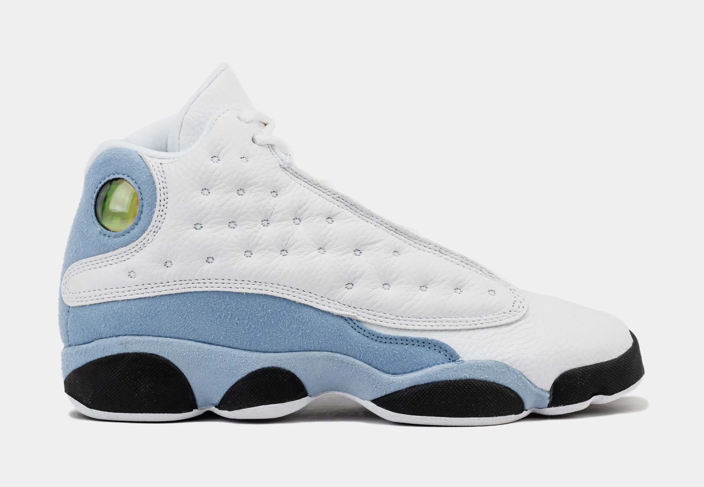 Air Jordan 13 Retro Blue Grey Shoes for Kids: White/Yellow Ochre-Blue Grey-Black