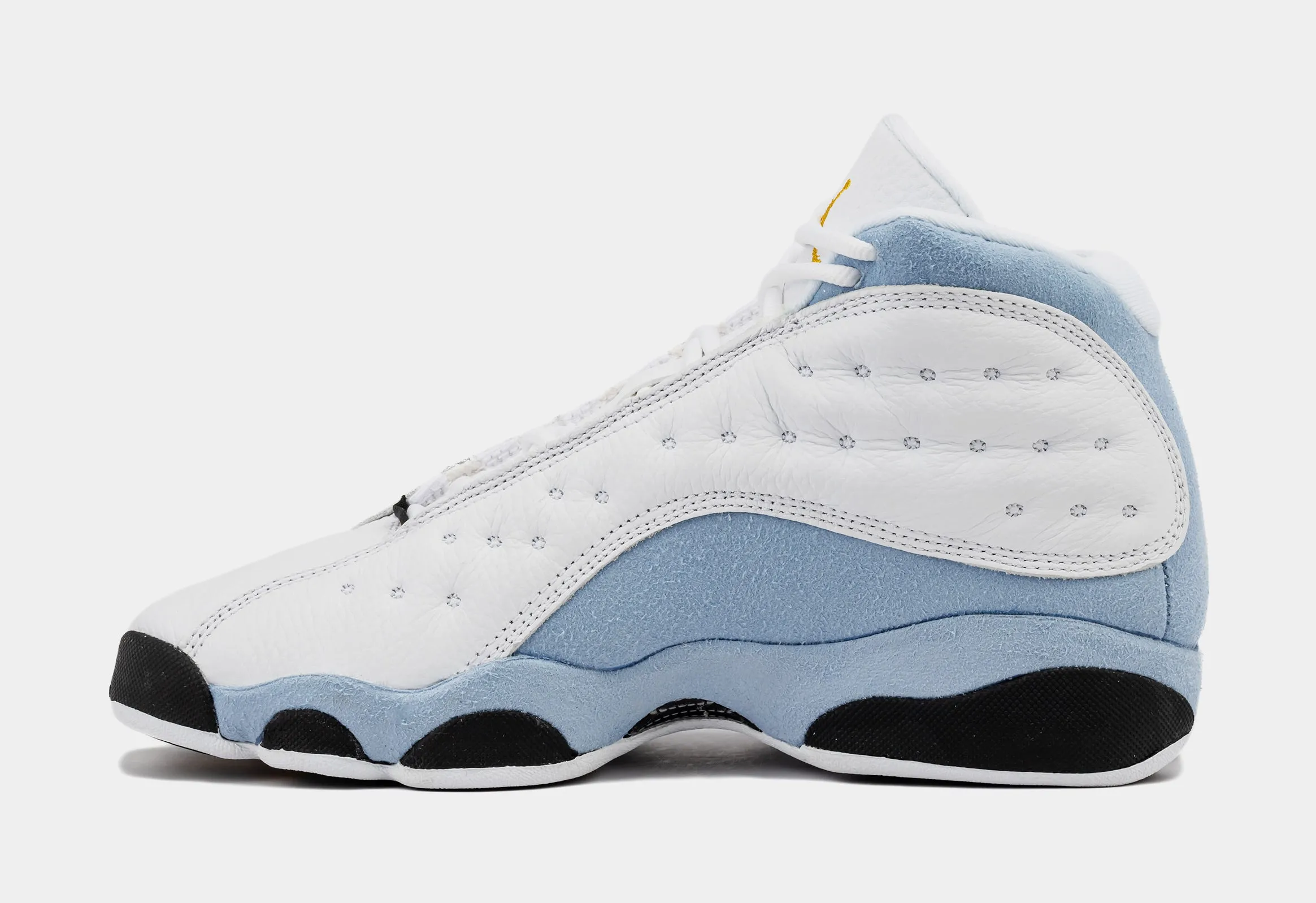 Air Jordan 13 Retro Blue Grey Shoes for Kids: White/Yellow Ochre-Blue Grey-Black