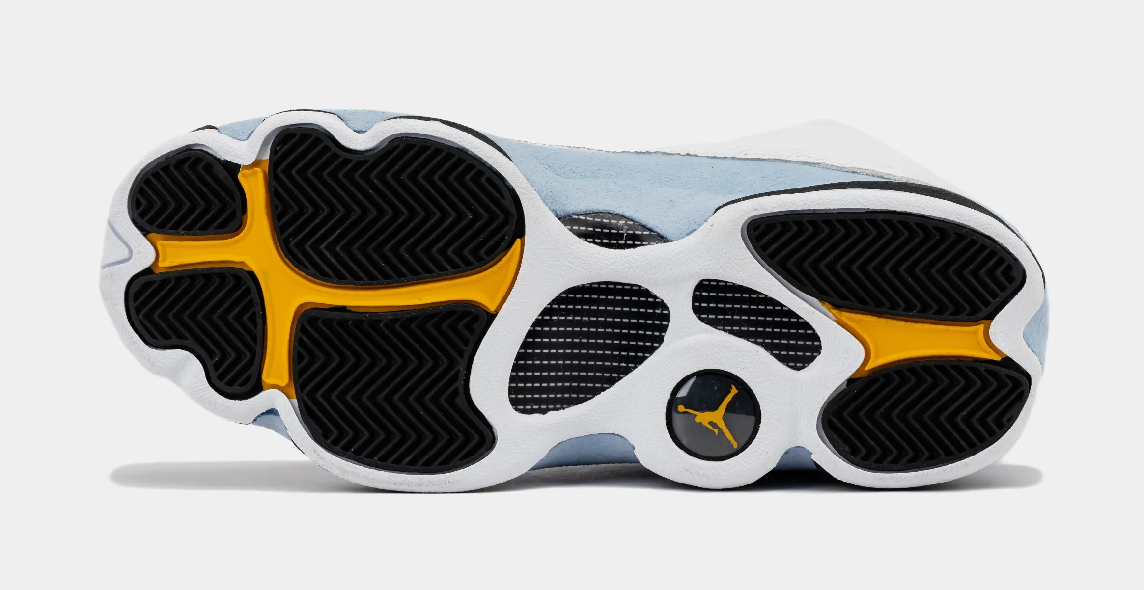 Air Jordan 13 Retro Blue Grey Shoes for Kids: White/Yellow Ochre-Blue Grey-Black