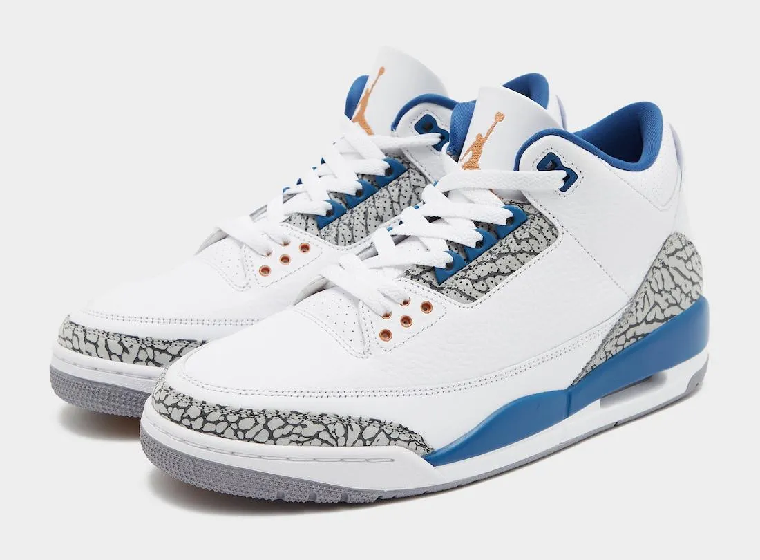 Air Jordan 3 Wizards White Metallic Copper True Blue Cement Grey CT8532-148