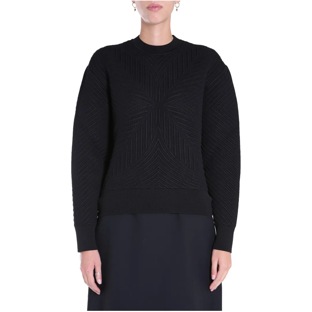 Alexander McQueen | Elegant Style V-Neck and Crew Neck Wool Long Sleeves