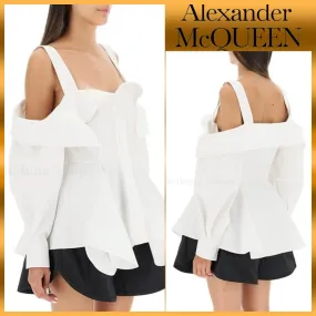 Alexander McQueen | Sleeveless Plain Cotton Party Style - Casual Fashion