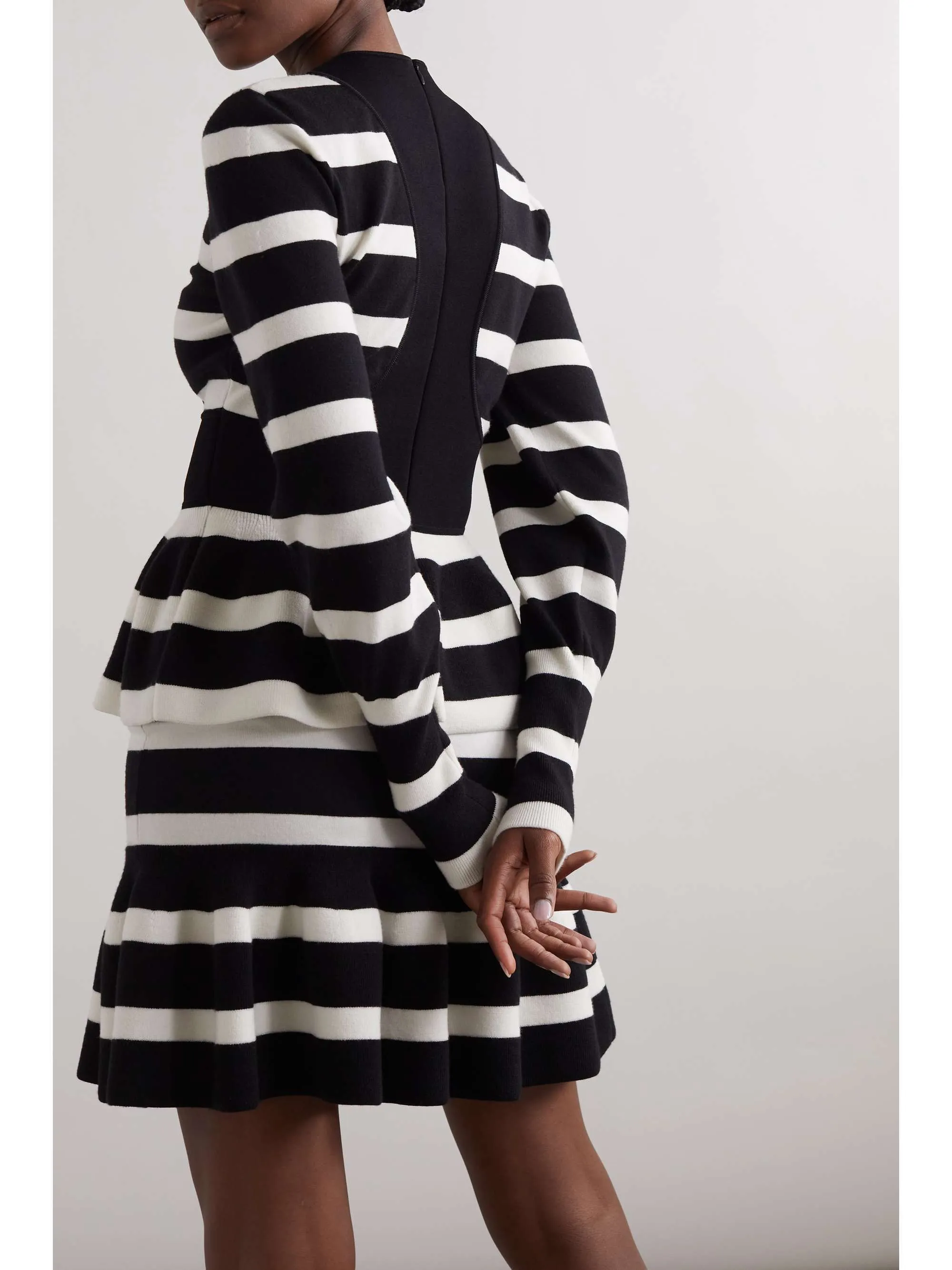 Alexander McQueen | Stripes Wool Long Sleeve V-neck & Crew neck - Elegant Style