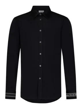 Alexander Mcqueen Black Stretch Cotton Poplin Shirt