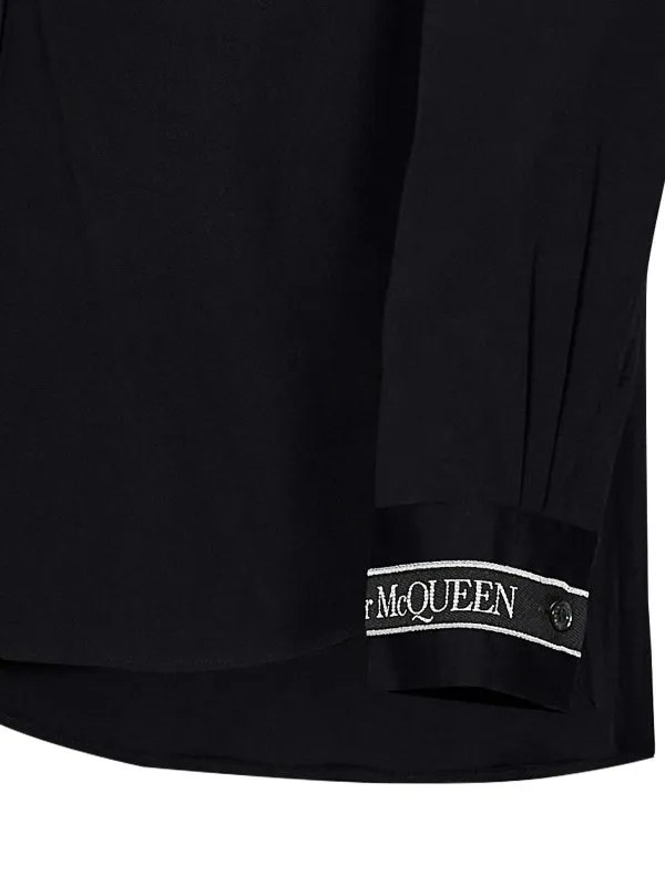 Alexander Mcqueen Black Stretch Cotton Poplin Shirt