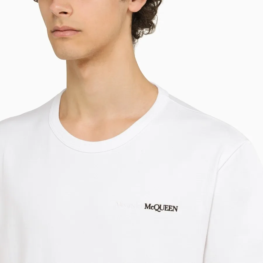 alexander mcqueen  |Crew Neck Street Style Plain Cotton Short Sleeves Logo