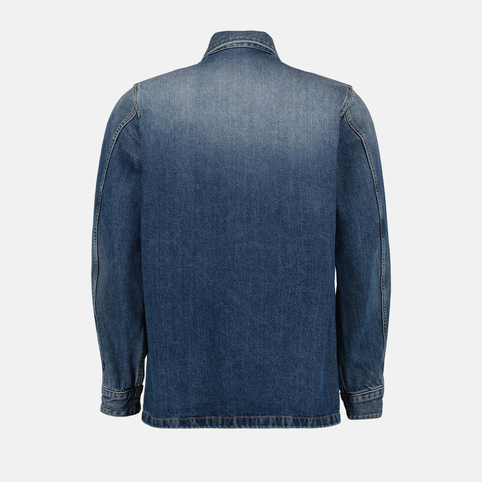 Alexander McQueen denim street style long sleeve cotton logo shirts.