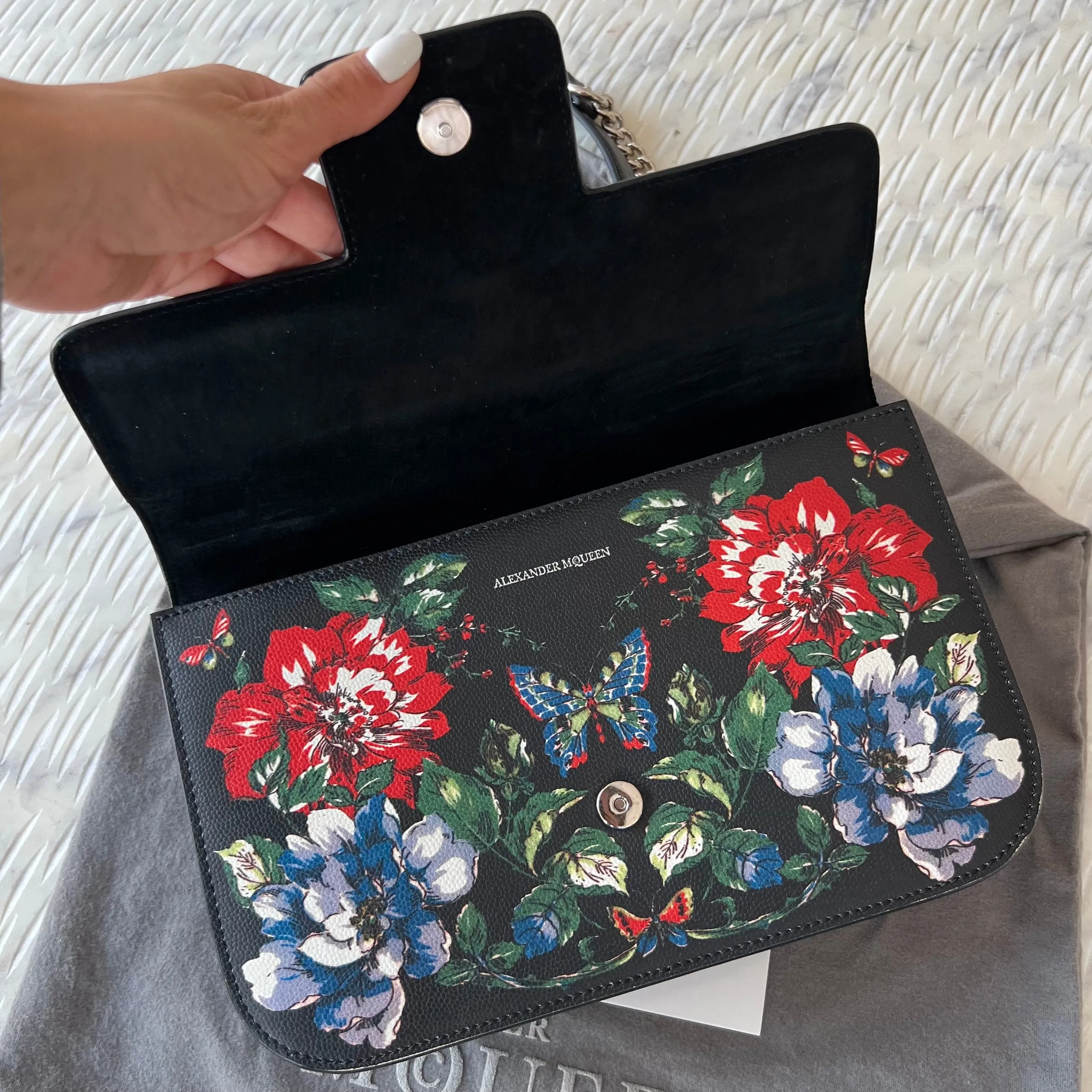 Alexander McQueen Floral Flap Bag - result: Floral Flap Bag by Alexander McQueen