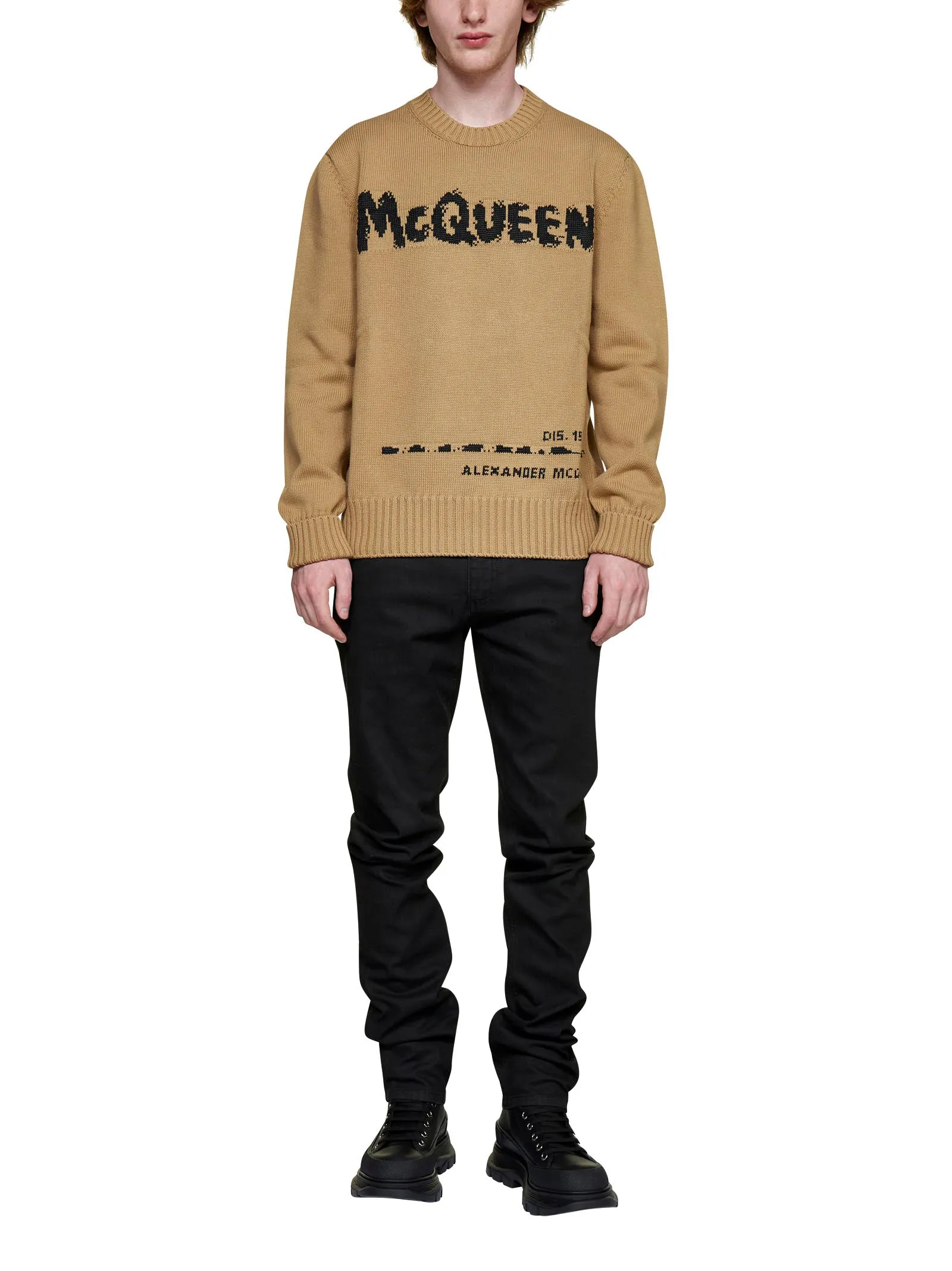 Alexander McQueen Graffiti Logo Intarsia Knit Jumper