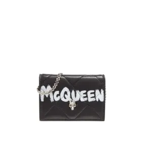 Alexander McQueen leather cardholder with skull.