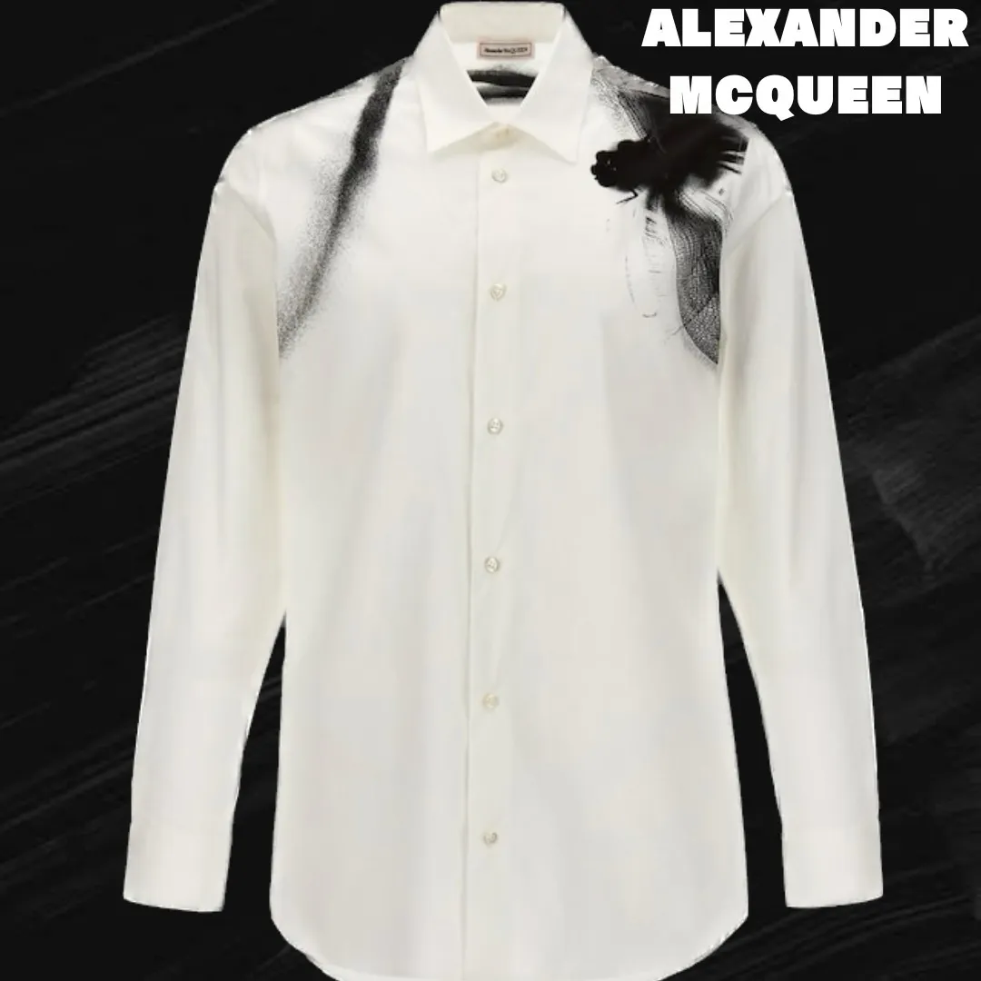 Alexander McQueen Long Sleeve Cotton Logo Shirts