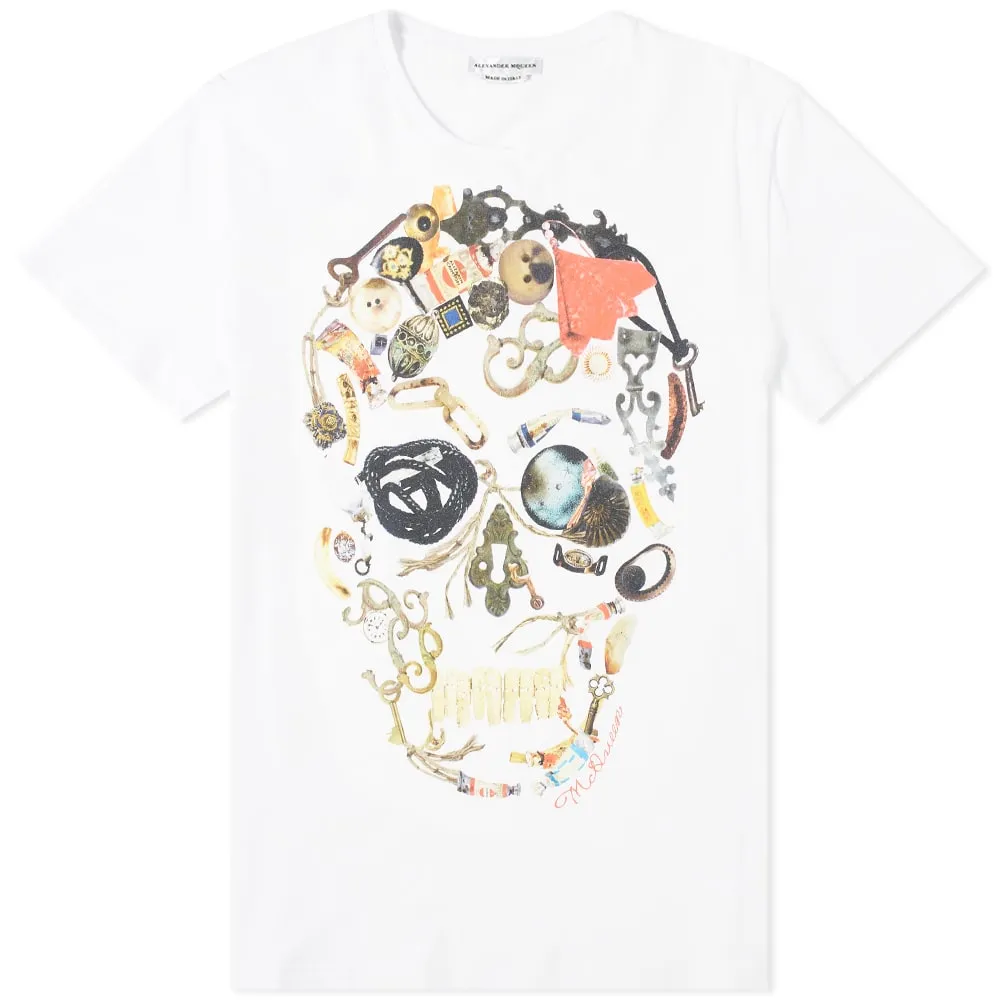 Alexander McQueen Multi Skull Print TeeWhite & Mix