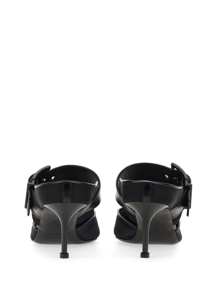 ALEXANDER McQUEEN      SANDALO PUNK IN MESH CON FIBBIA