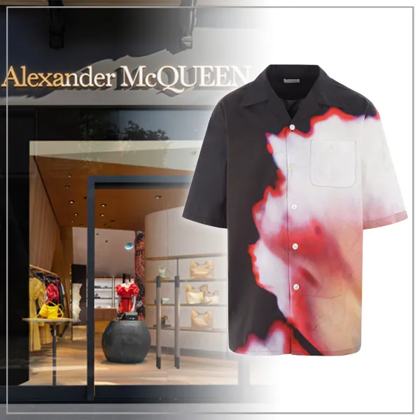 Alexander McQueen Short Sleeve Shirts with Flower Patterns