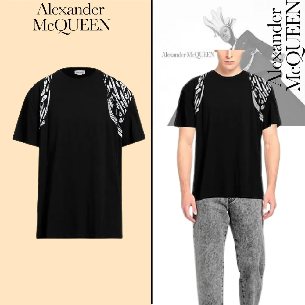 Alexander McQueen Short Sleeves Bridal Logo Outlet T-Shirts in Cotton