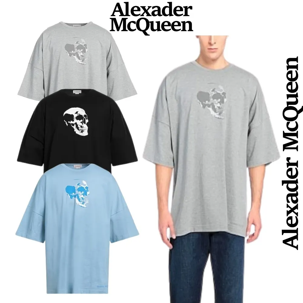 Alexander McQueen Skull Cotton Short Sleeves Bridal Logo Outlet T-Shirts - Google SEO optimized words: McQueen Bridal Logo Outle