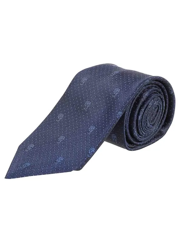 Alexander Mcqueen Tie Skull Polka Dots