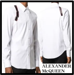 Alexander McQueen Unisex Street Style Logo T-Shirts