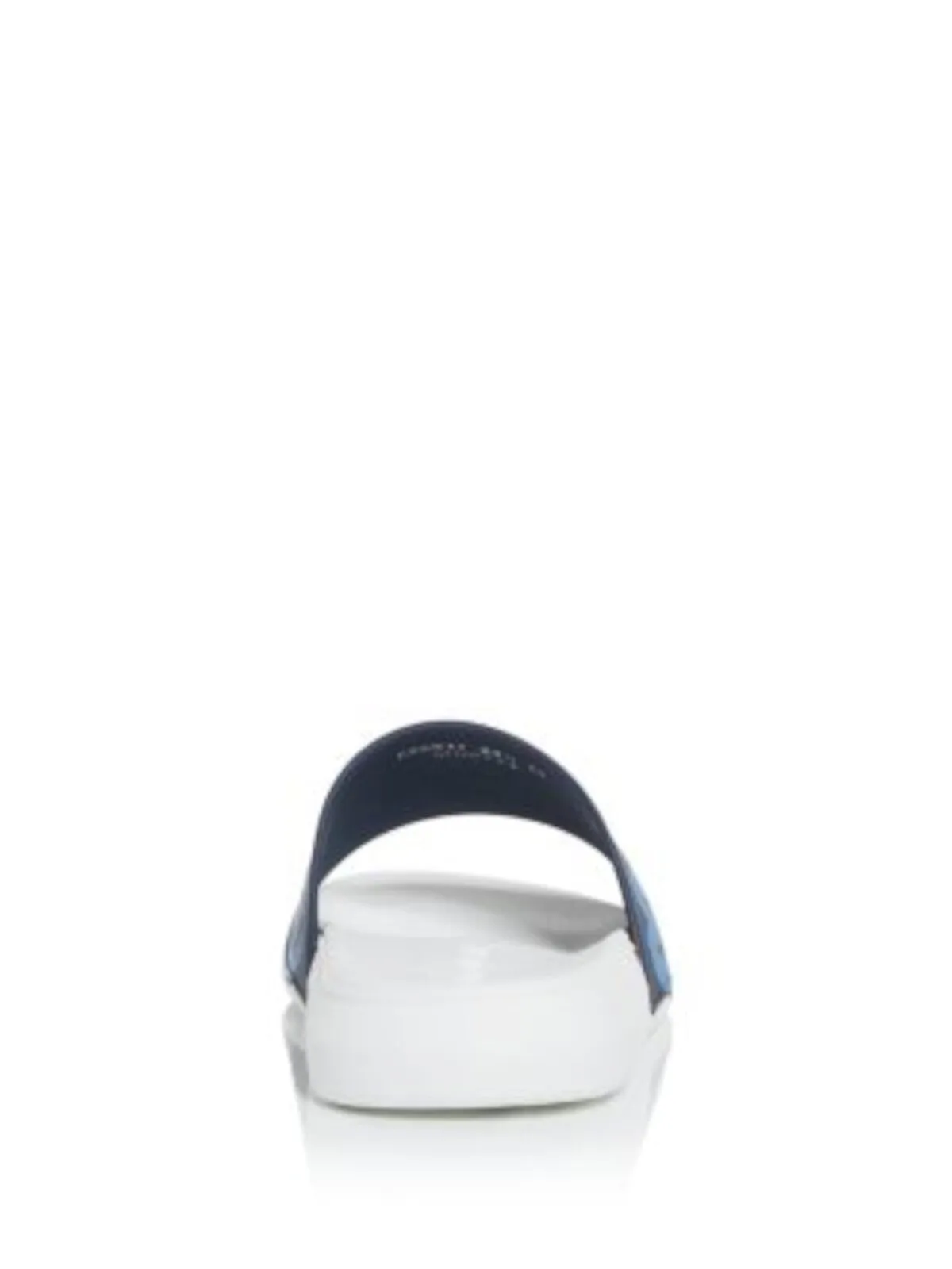 ALEXANDER MCQUEEN Women's Navy Colorblocked Stripe Slide Sandals with Debossed Logo and Platform Sole