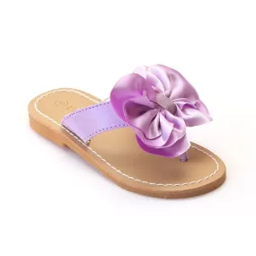 Amour Girls Lilac Satin Bow Sandals