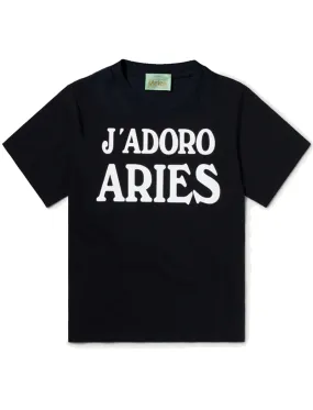 Aries Women's J'Adoro Aries Short Sleeve Tee in Baby Black