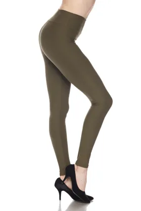 Army Green Yoga Band Leggings - Affordable and Stylish Leggings