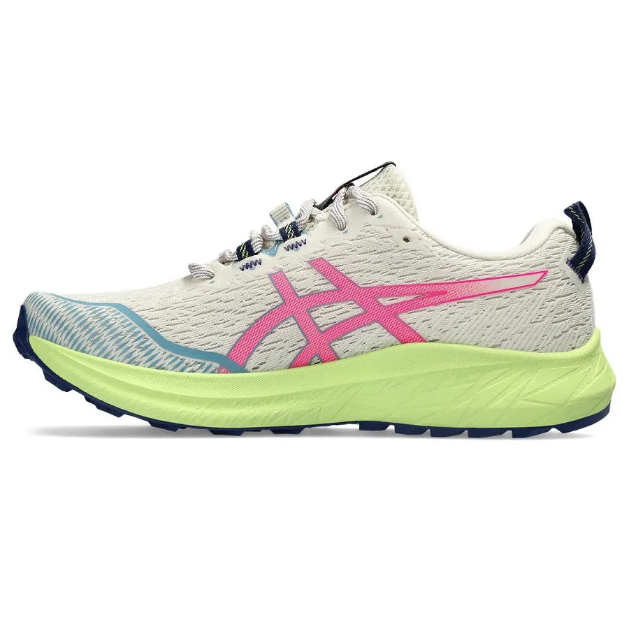 Asics Fuji Lite 4 - Zapatillas Blancas, Verdes y Rosas.