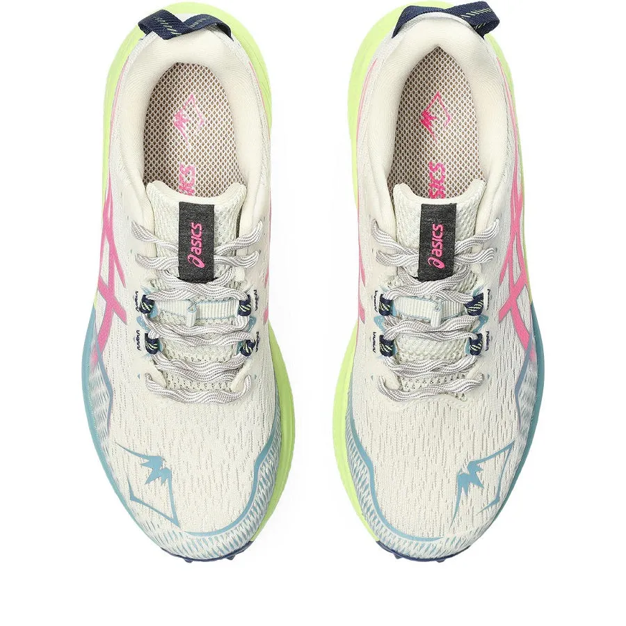 Asics Fuji Lite 4 - Zapatillas Blancas, Verdes y Rosas.