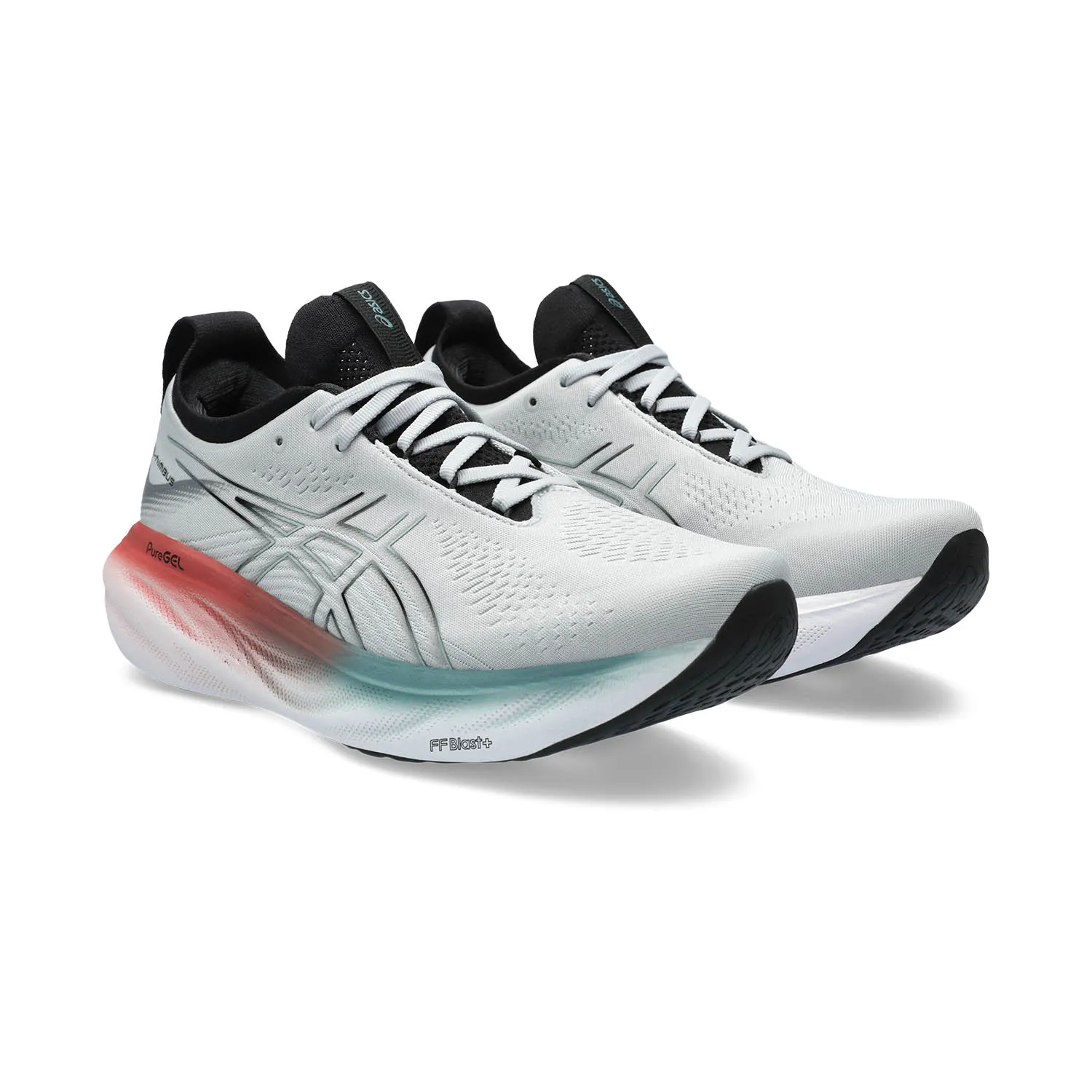 Asics Gel Nimbus 25 Shoes in Piedmont Grey and Foggy Teal for sale