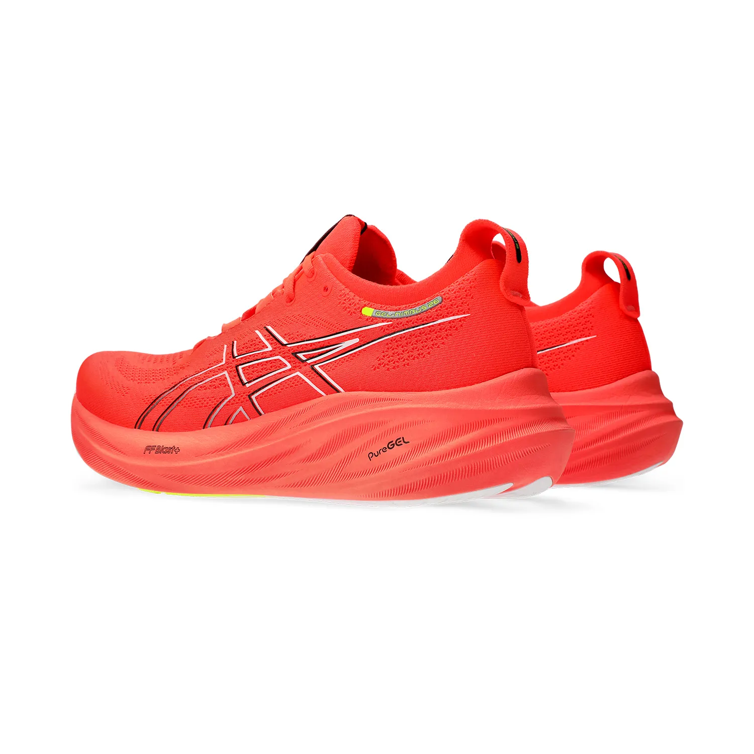 Asics Gel Nimbus 26 Sunrise Red Black sneakers