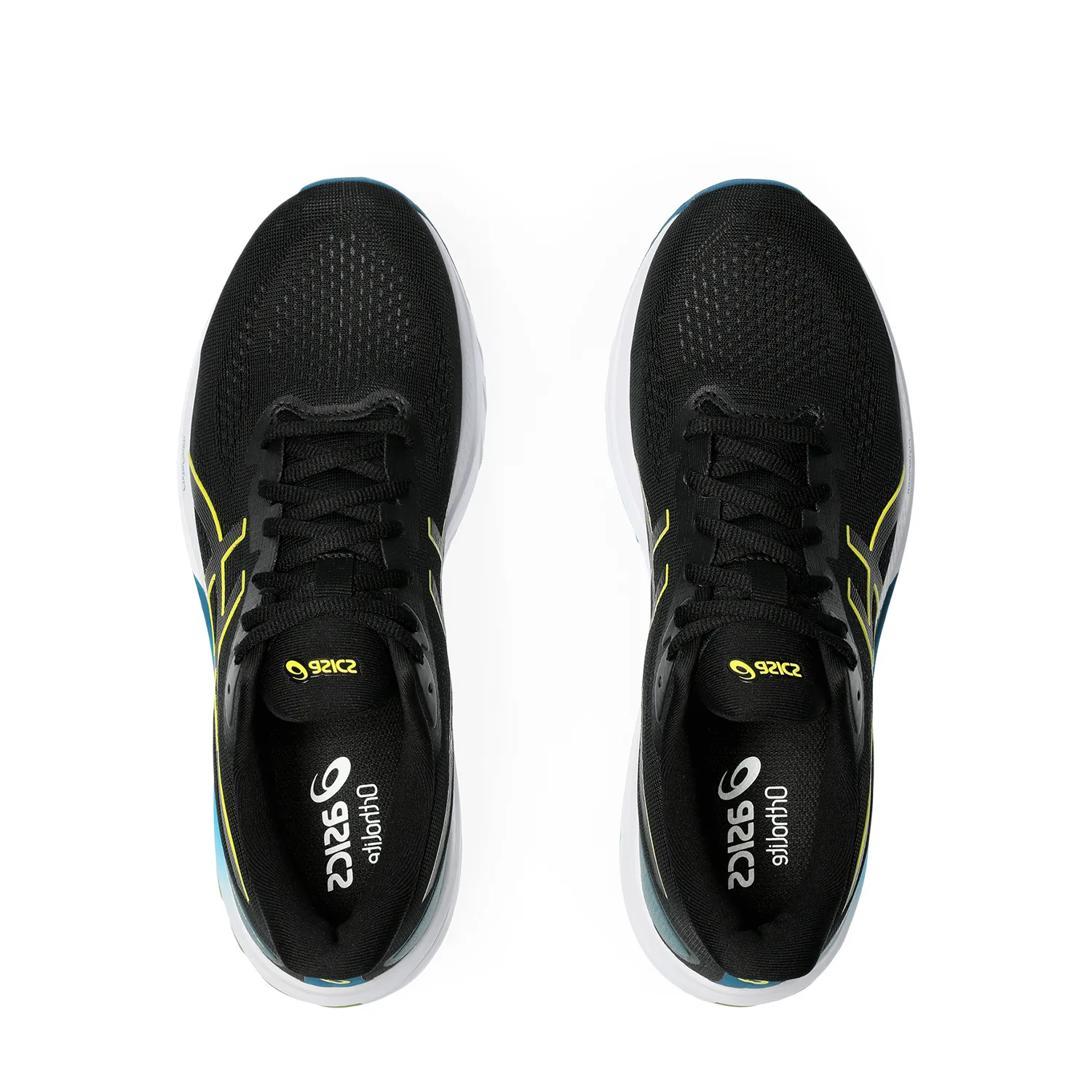 Asics GT 1000 12 running shoes, black and bright yellow.