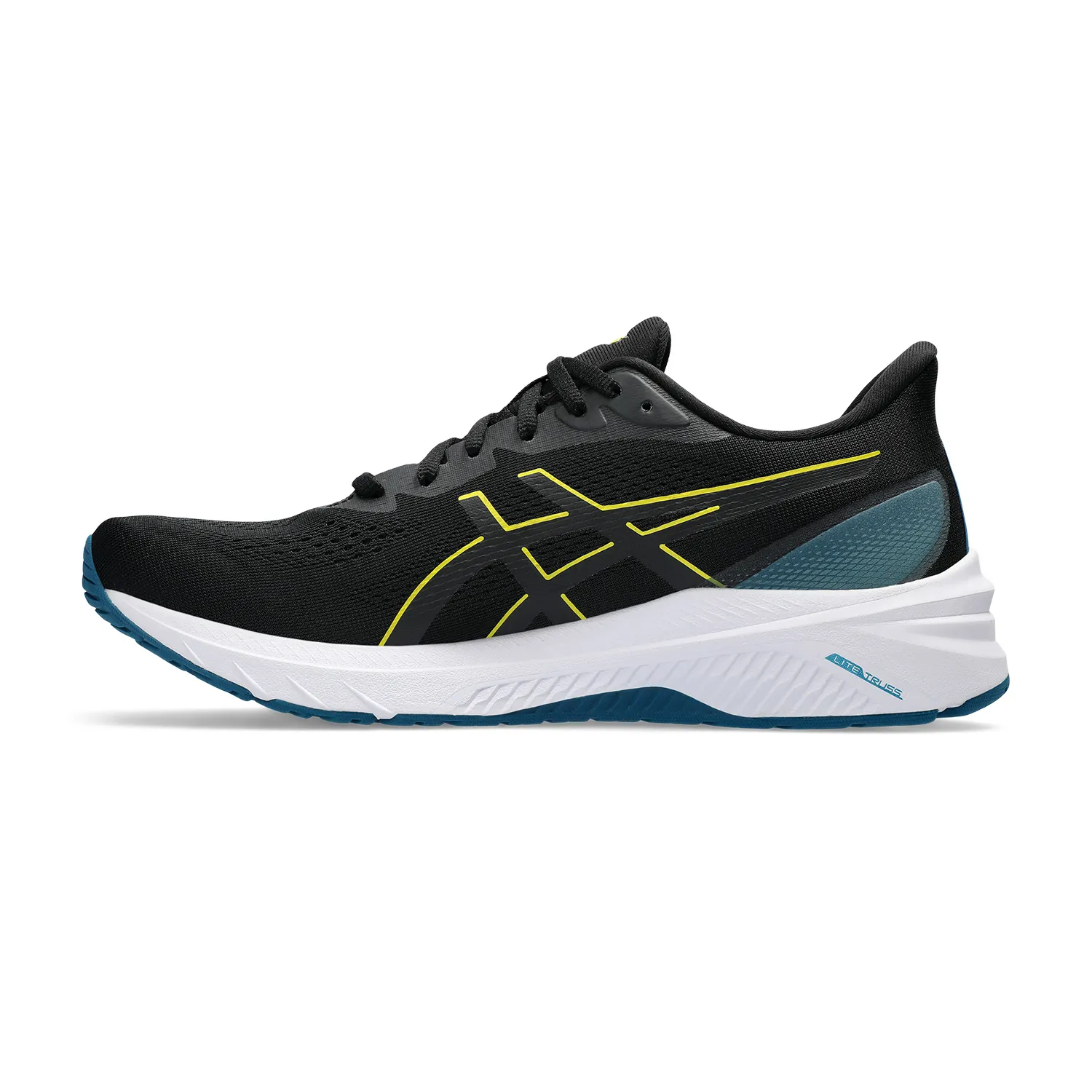 Asics GT 1000 12 running shoes, black and bright yellow.