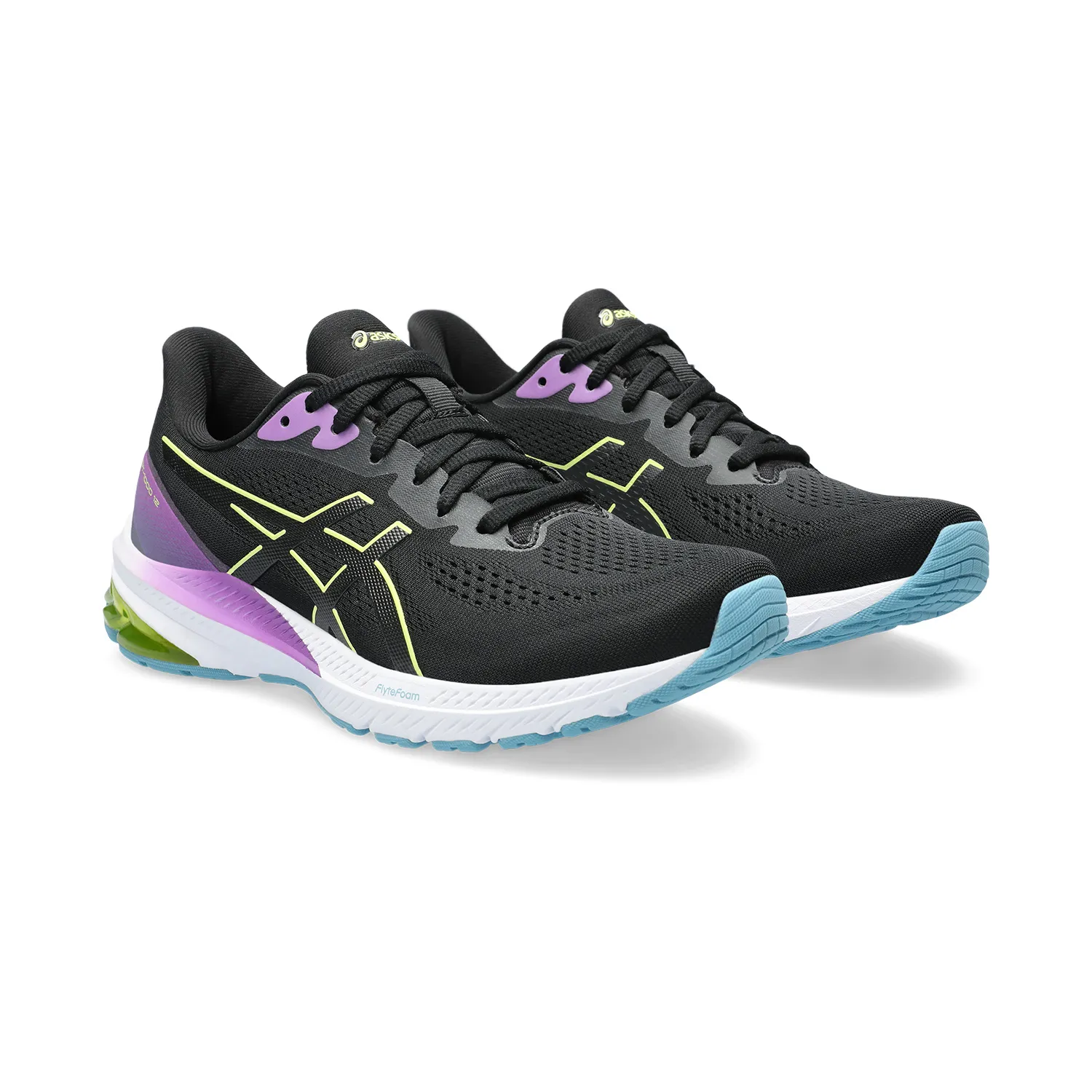 Asics GT 1000 12 shoes - Black and Glow Yellow