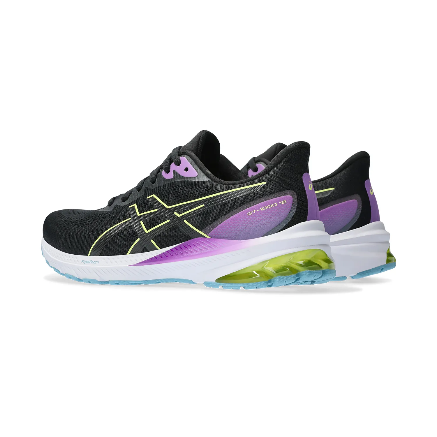 Asics GT 1000 12 shoes - Black and Glow Yellow