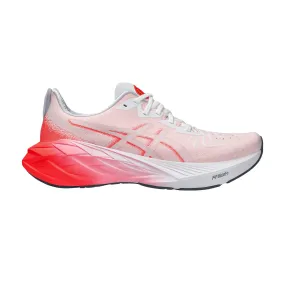 Asics Novablast 4 White Sunrise Red sneakers.