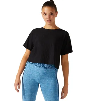 Asics Womens Cropped Logo Jacquard Basic T-Shirt