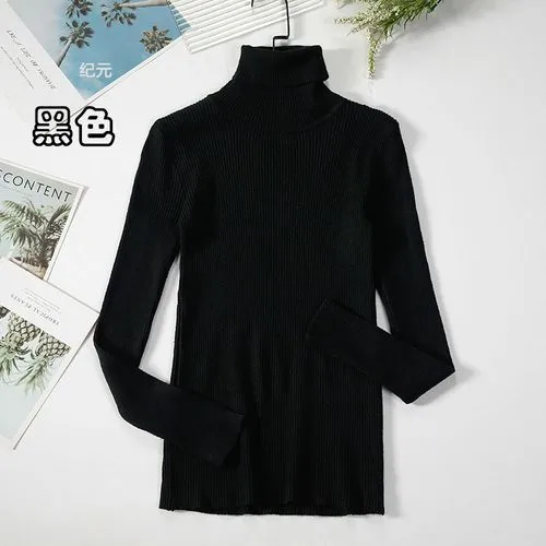 Autumn And Winter Bottoming Shirt New Style Long-sleeved Warm Solid Color Sweater