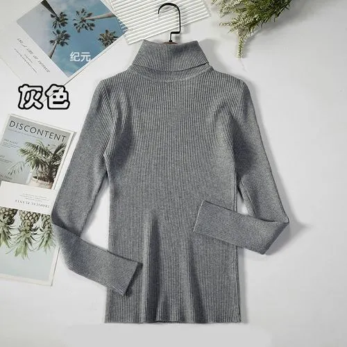 Autumn And Winter Bottoming Shirt New Style Long-sleeved Warm Solid Color Sweater